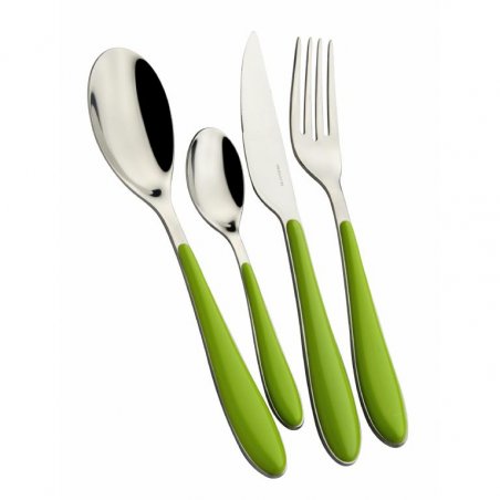 Posate Colorate Gioia Casa Bugatti Set 24 Pezzi - Verde Mela - 