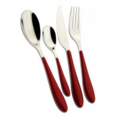 Gioia Casa Bugatti Couverts Colorés Set 24 Pièces - Rouge - 