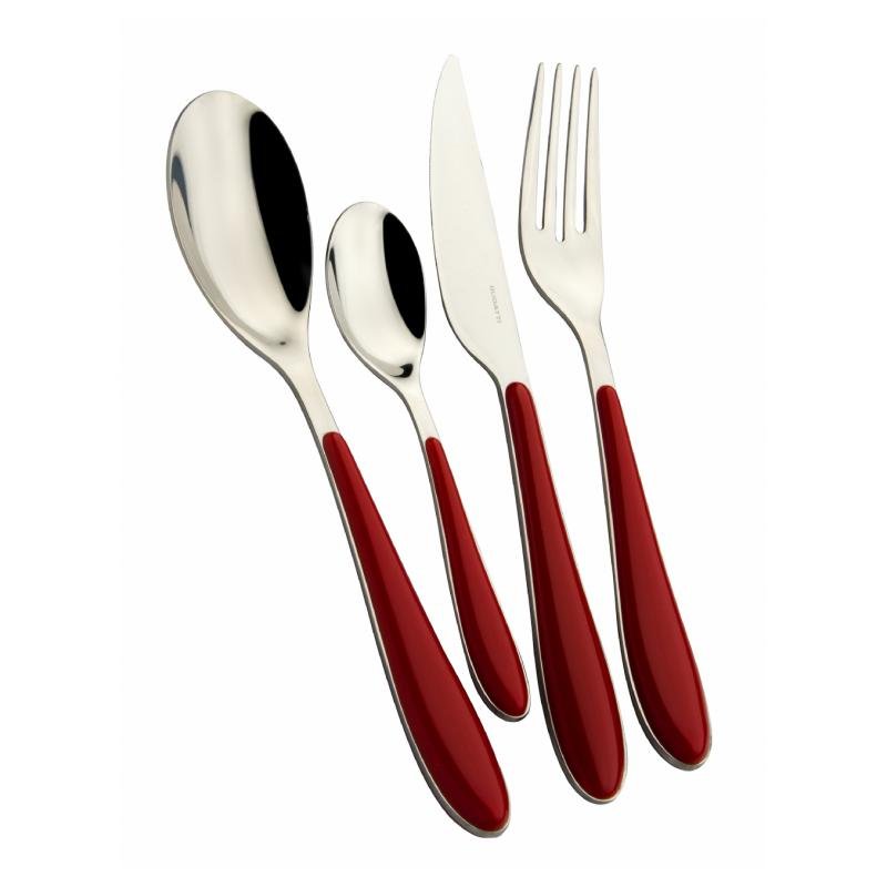 Gioia Casa Bugatti Couverts Colorés Set 24 Pièces - Rouge - 