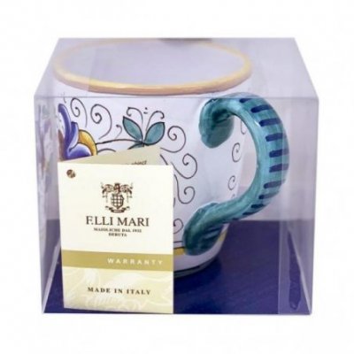 Keramiktasse 10x14x10 cm - Reichhaltige Deruta-Dekoration - 