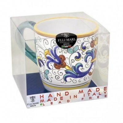 Keramiktasse 10x14x10 cm - Reichhaltige Deruta-Dekoration - 