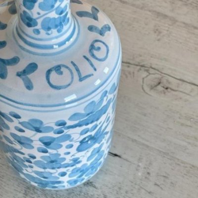 Deruta Ceramic Oil Cruet - 0,75L 25cm Arabesque Turquoise -  - 