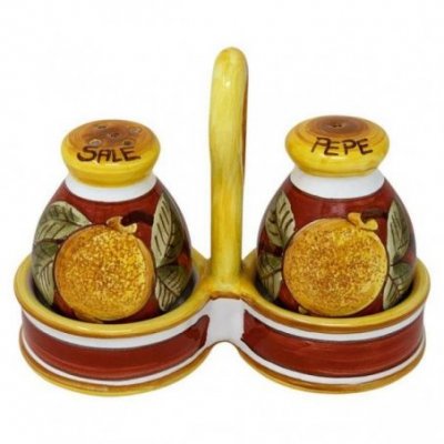 Salz - Pfeffer in Keramik Deruta - Positano Red - 