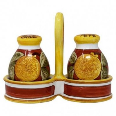 Salz - Pfeffer in Keramik Deruta - Positano Red - 