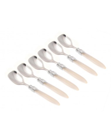 Set of 6 Ice Cream Spoons - Laura Silver Color - Rivadossi Sandro -