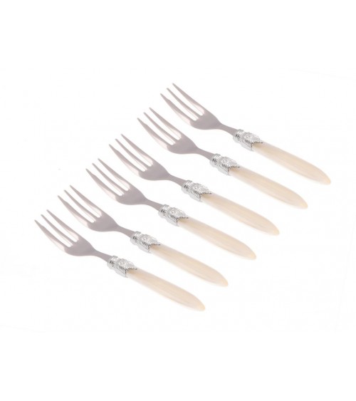 Rivadossi Sandro : Set de 6 Fourchettes à Dessert - Laura Couleur Argent - 