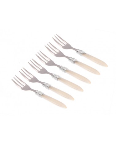 Rivadossi Sandro: Set 6Pz Forchette da Dolce - Laura Color Argento - 