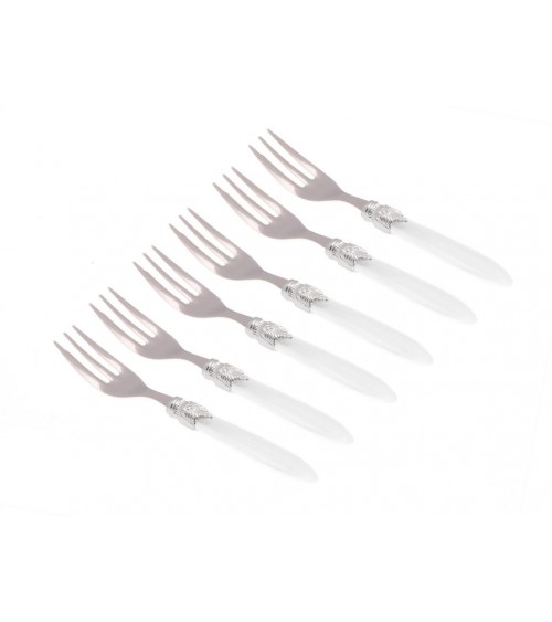 Rivadossi Sandro : Set de 6 Fourchettes à Dessert - Laura Couleur Argent - 