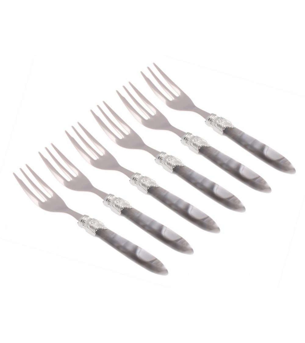 Rivadossi Sandro: Set mit 6 Dessertgabeln – Farbe Laura Silber - 