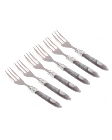 Rivadossi Sandro : Set de 6 Fourchettes à Dessert - Laura Couleur Argent - 