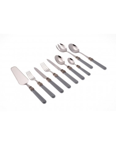 Rivadossi : Classic Set 75 Pz - Posate Shabby / Country - grigio