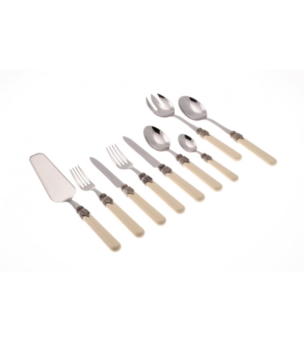 Rivadossi: Klassisches Set 75-teilig - Shabby Chic / Landhausbesteck - Elfenbein