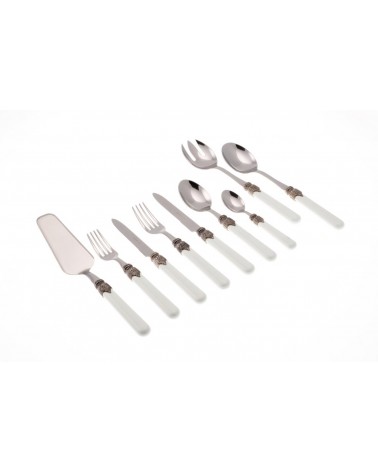 Rivadossi : Classic Set 75 Pz - Posate Shabby / Country - bianco cotone