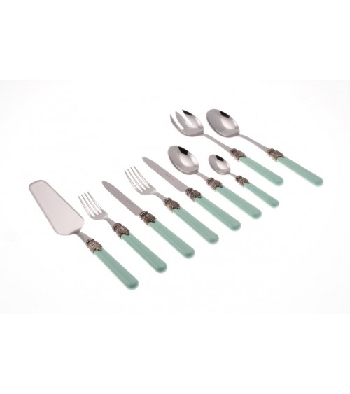 Rivadossi : Set Classique 75 Pièces - Couverts Shabby / Country - vert d'eau