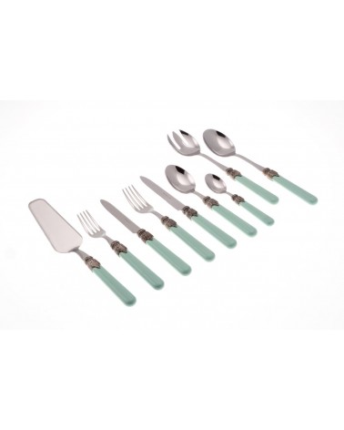 Rivadossi : Classic Set 75 Pcs - Shabby / Country Cutlery - Aqua Green