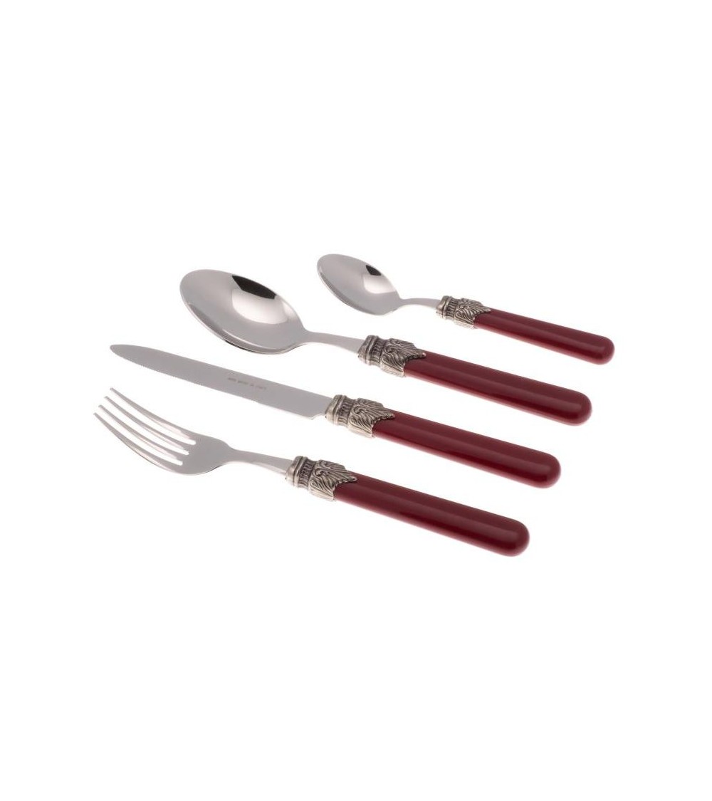 Posate Classic Rivadossi - Set 24 Pezzi - Shabby Chic - bordeaux