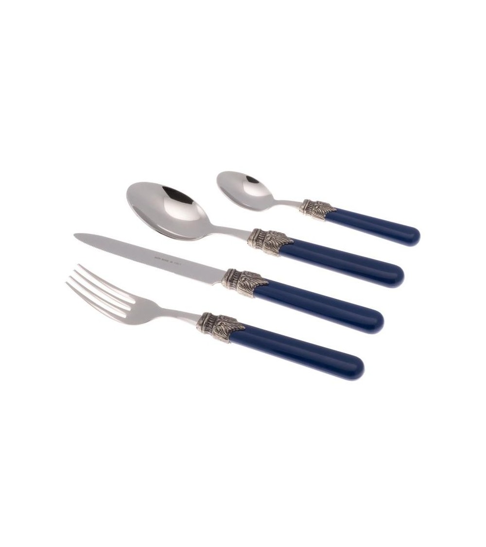 Klassische Rivadossi -Besteck - Set von 24 Teilen - Shabby Chic - Blau