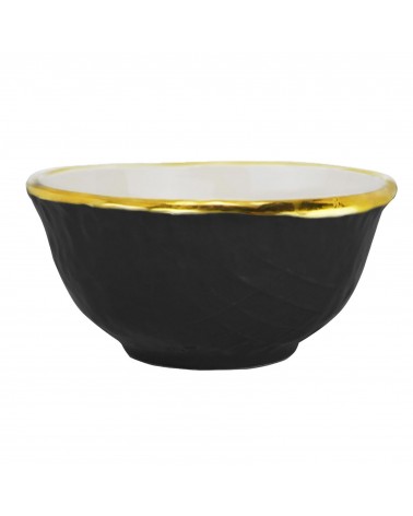 Macedonia Small Bowl in Ceramic - Set 6 pcs - Preta Oro - Arcucci -  - 
