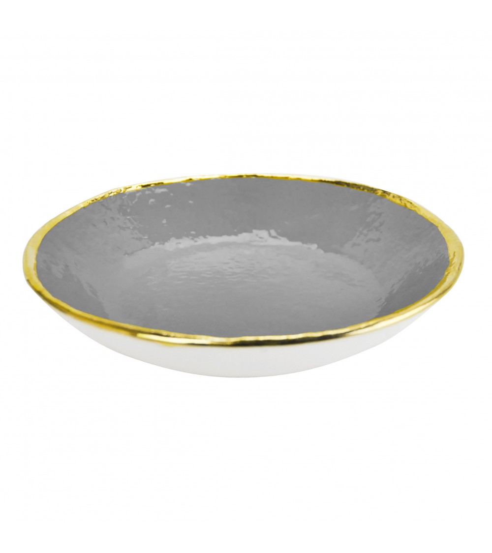 Piatto Fondo in Ceramica - Set 6 pz - Preta Oro - Arcucci - 