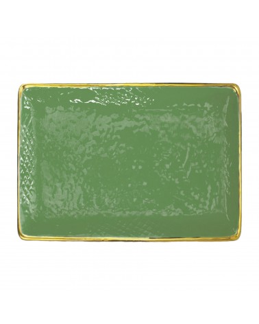 Plateau Rectangulaire en Céramique -Set 4 pcs- Preta Oro - Arcucci -