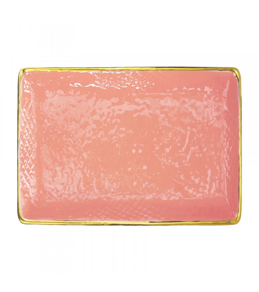 Plateau Rectangulaire en Céramique -Set 4 pcs- Preta Oro - Arcucci -