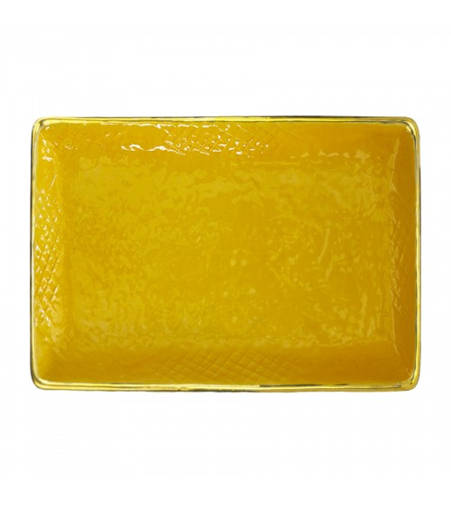 Plateau Rectangulaire en Céramique -Set 4 pcs- Preta Oro - Arcucci -