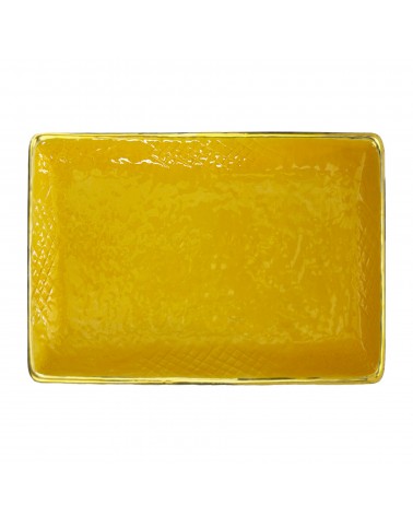 Plateau Rectangulaire en Céramique -Set 4 pcs- Preta Oro - Arcucci -