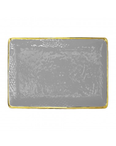 Rectangular Ceramic Tray -Set 4 pcs- Preta Oro - Arcucci -  -
