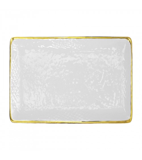 Plateau Rectangulaire en Céramique -Set 4 pcs- Preta Oro - Arcucci -