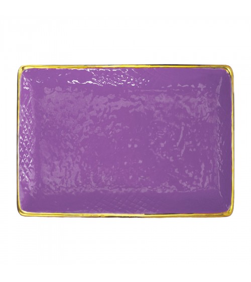 Plateau Rectangulaire en Céramique -Set 4 pcs- Preta Oro - Arcucci -