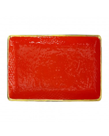 Vassoio Rettangolare in Ceramica Filo Oro - Tera Oro - Arcucci Trade -