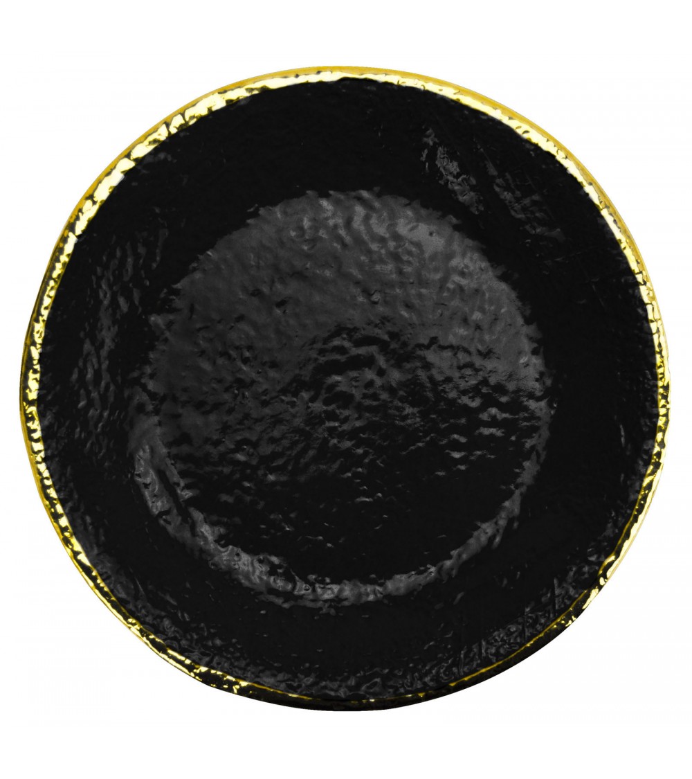 Vassoio Tondo in Ceramica - Preta Filo Oro - Arcucci - 