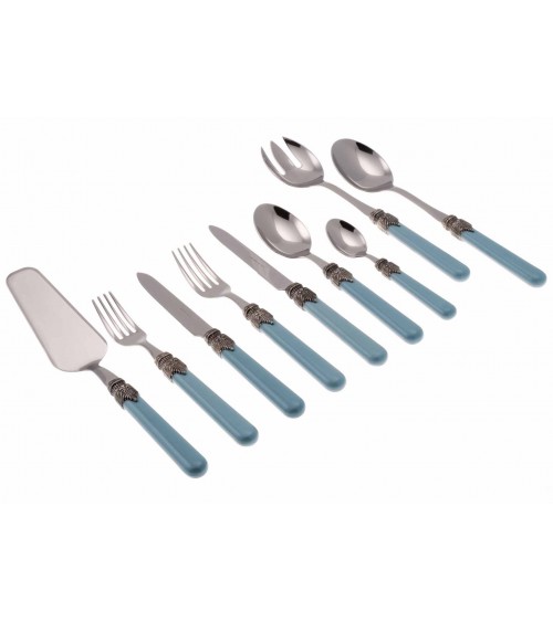 Rivadossi : Classic Set 75 Pz - Posate Shabby / Country - azzurro