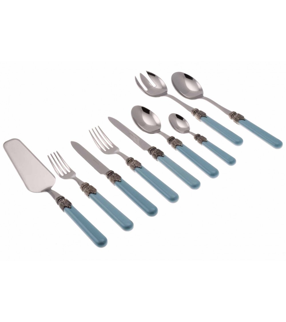Rivadossi : Classic Set 75 Pz - Posate Shabby / Country - azzurro