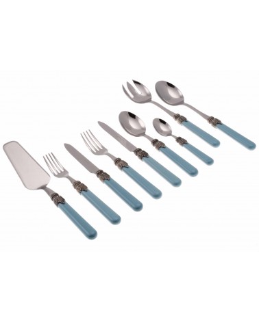 Rivadossi : Classic Set 75 Pz - Posate Shabby / Country - azzurro