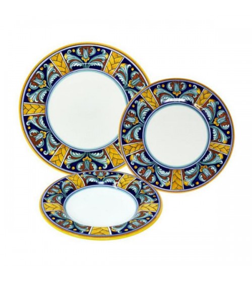 Servizio di Piatti Farfalle Per 4 Persone - Ceramica Deruta - 
