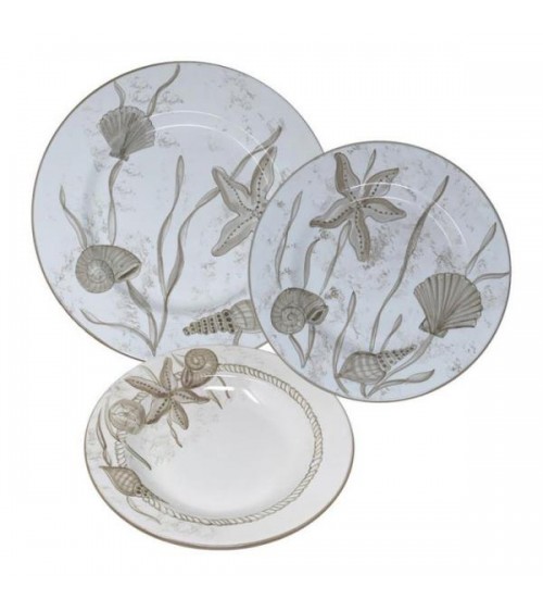 Service de vaisselle Sea pour 4 personnes - Ceramica Deruta - 
