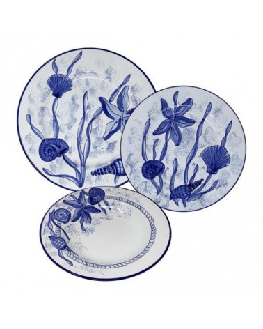 Service de vaisselle Sea pour 4 personnes - Ceramica Deruta - 