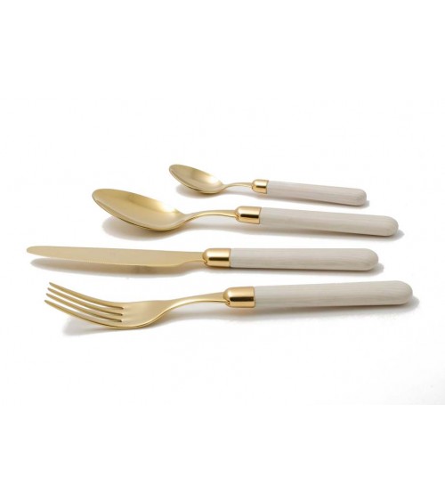 Rivadossi Pvd Gold Cutlery - Cortina Wood Effect - Set 24pcs -