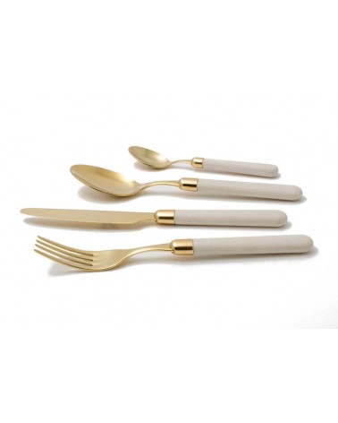 Rivadossi Pvd Gold Cutlery - Cortina Wood Effect - Set 24pcs -