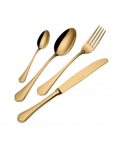 Eme Domus Gold Couverts en acier inoxydable 75 pièces avec boîte - 