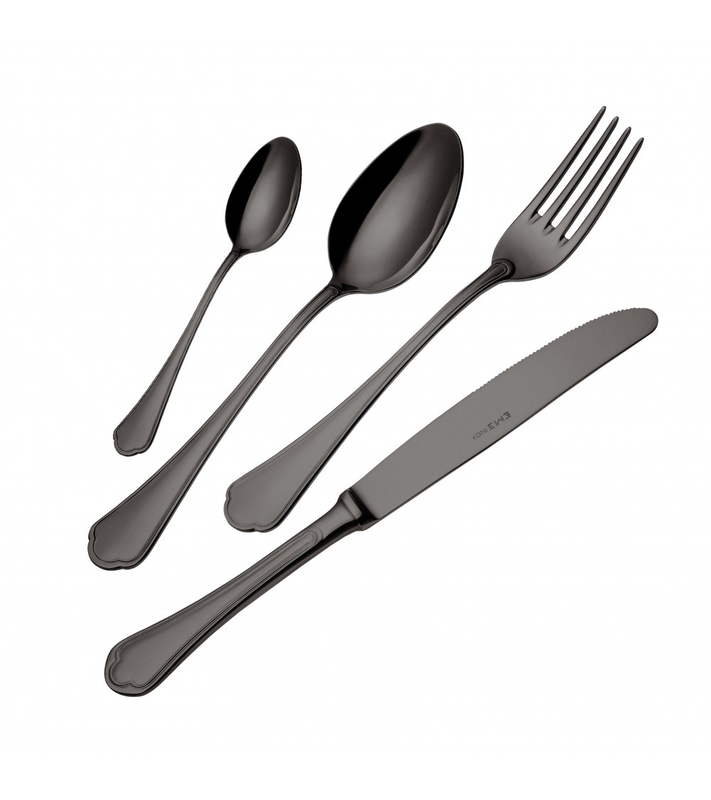 Eme Posate in Acciaio Inox Domus Black PVD set 75 pezzi con Scatola - 