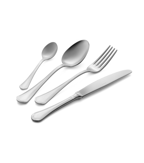 Eme Domus Silver Sandblasted Edelstahl Besteckset 75 teilig mit Box - 