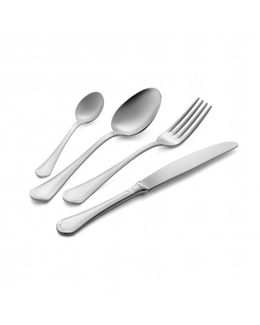 Eme Domus Silver Sandblasted Edelstahl Besteckset 75 teilig mit Box - 