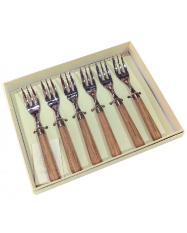 Wood Effect Cutlery - Cortina - Set of 6 Cake Forks -  - 