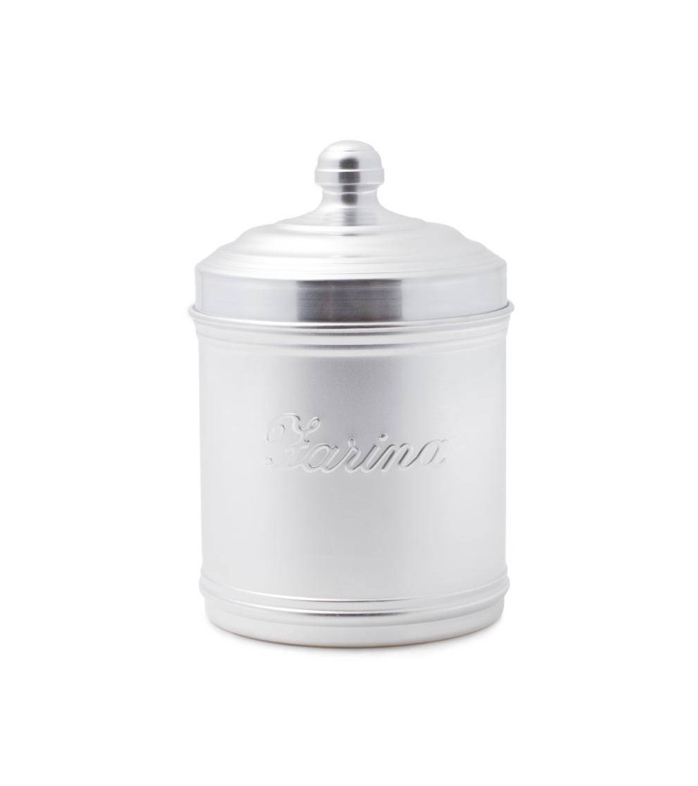 Pot de Farine en Aluminium avec Couvercle - Style Rétro - 