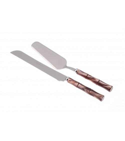 Bambus-Set mit 2 Dessertbestecken (Kuchenschaufel und Kuchenmesser) - Rivadossi Sandro -