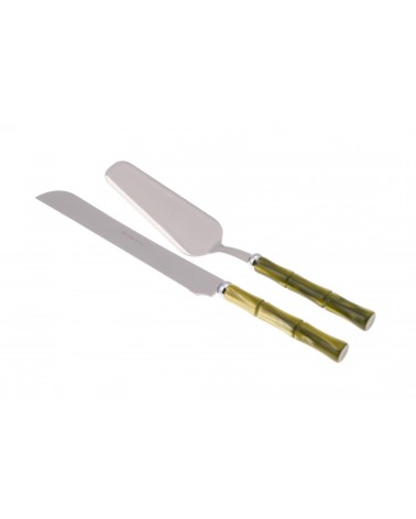 Bamboo Set 2Pz Posate per Dolce (Pala Torta e Coltello Torta) - Rivadossi Sandro - 