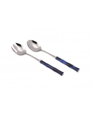 Bomboniera Posate Colorate Bamboo Perlato Rivadossi - Set 2Pz Insalata - blu
