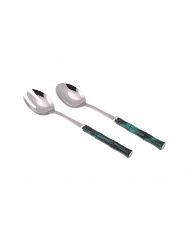 Bomboniera Posate Colorate Bamboo Perlato Rivadossi - Set 2Pz Insalata - verde